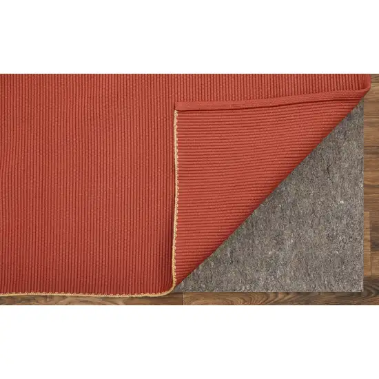 Red and Tan Hand Woven Area Rug Photo 8