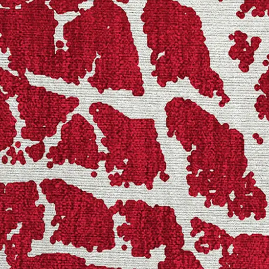 Red and White Abstract Washable Non Skid Indoor Outdoor Area Rug Photo 7