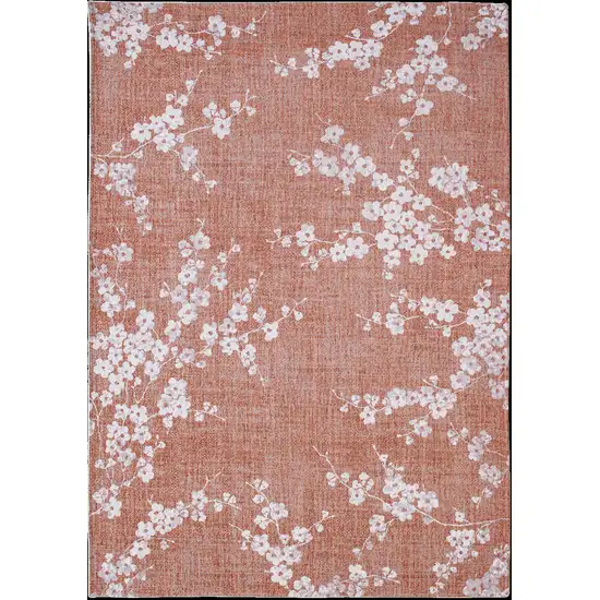 Red and White Oriental Non Skid Area Rug Photo 2