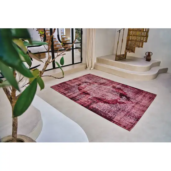 Red and White Oriental Non Skid Area Rug Photo 8