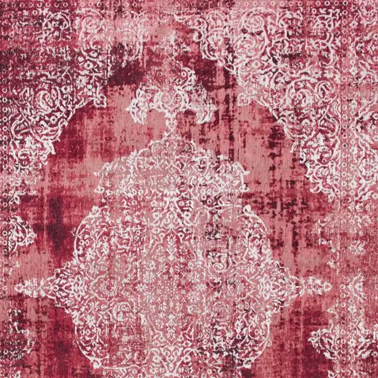 Red and White Oriental Non Skid Area Rug Photo 6