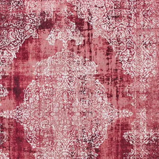 Red and White Oriental Non Skid Area Rug Photo 6