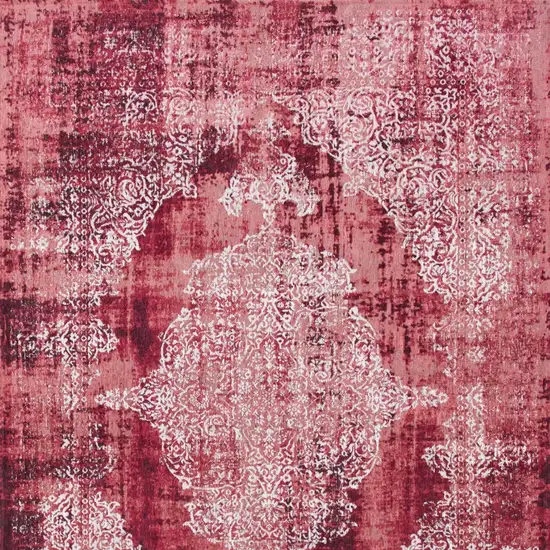 Red and White Oriental Non Skid Area Rug Photo 7