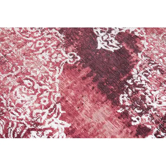 Red and White Oriental Non Skid Area Rug Photo 5