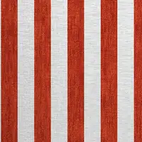 Photo of Red and White Striped Washable Non Skid Indoor Outdoor Area Rug