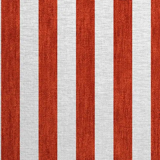 Red and White Striped Washable Non Skid Indoor Outdoor Area Rug Photo 6