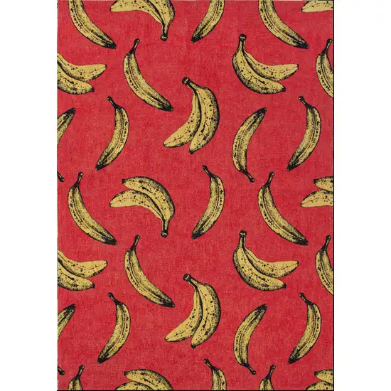 Red and Yellow Abstract Non Skid Area Rug Photo 8