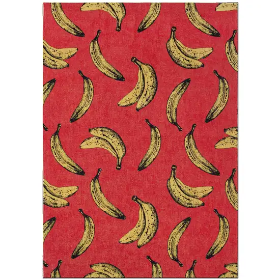 Red and Yellow Abstract Non Skid Area Rug Photo 2