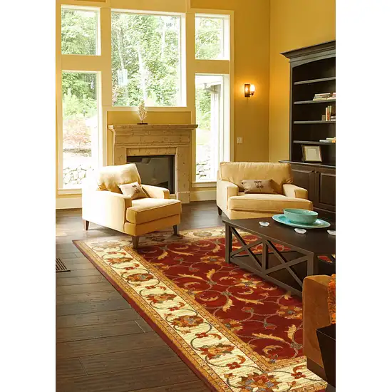 Red or  Ivory  Polypropylene Rug Photo 4