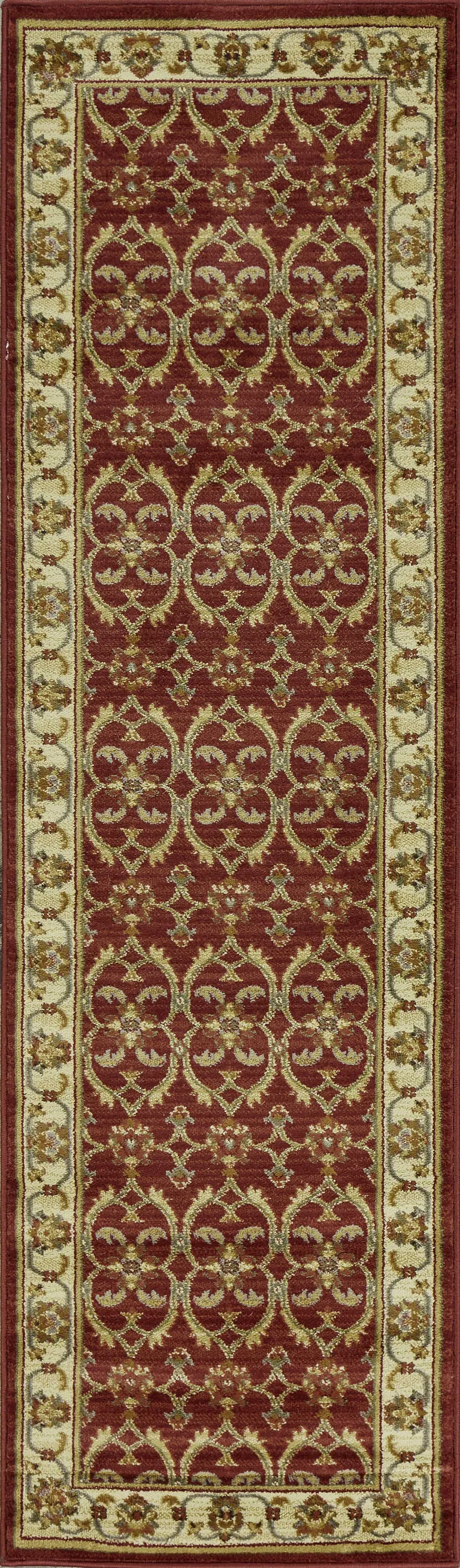 Red or  Ivory  Polypropylene Rug Photo 1