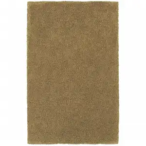 Photo of Rich Gold Shag Tufted Handmade Stain Resistant Area Rug