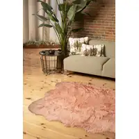 Photo of Rose Pink Faux Sheepskin Non Skid Area Rug