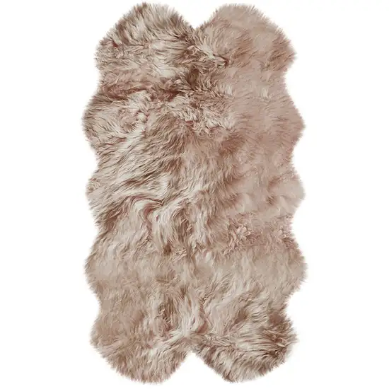 Rose Pink Natural Sheepskin Area Rug Photo 1