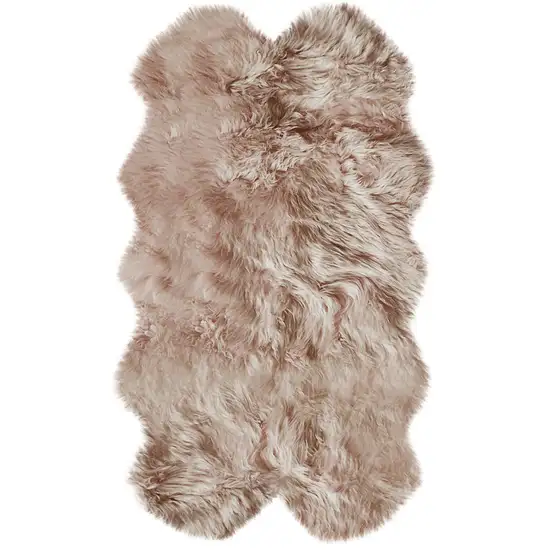 Rose Pink Natural Sheepskin Area Rug Photo 5