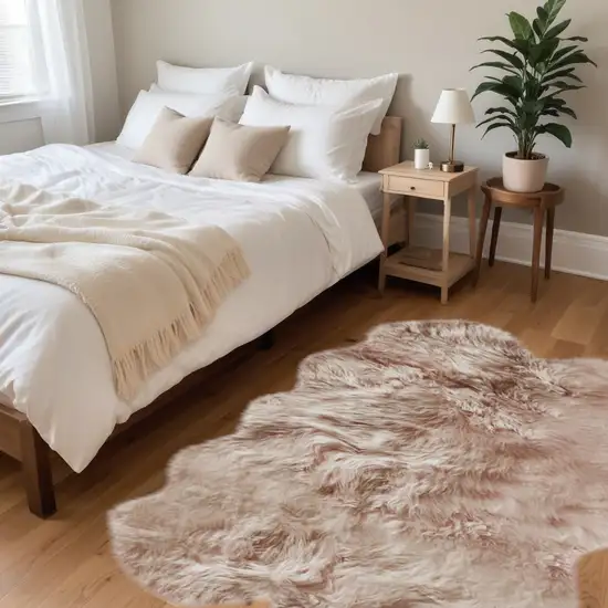 Rose Pink Natural Sheepskin Area Rug Photo 1