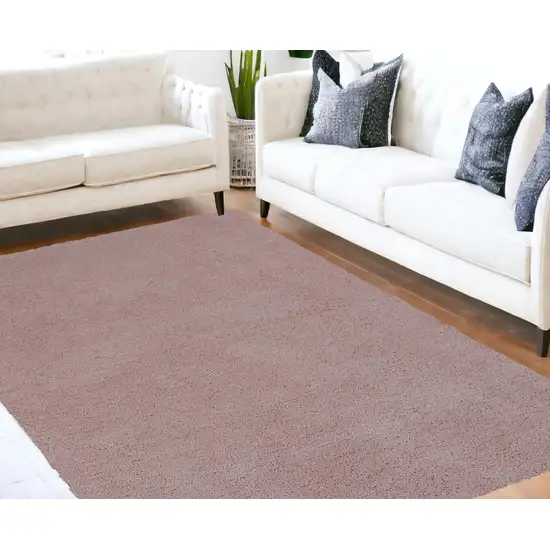 Rose Pink Plain Indoor Area Rug Photo 1