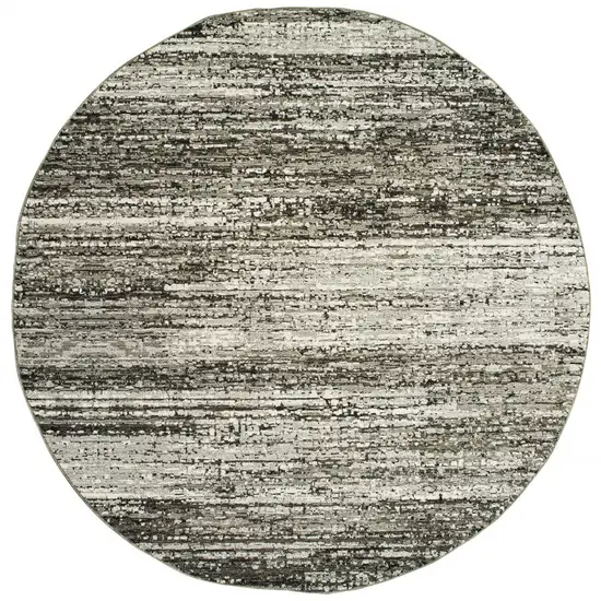 Round Ash and Slate Abstract Area Rug Photo 3