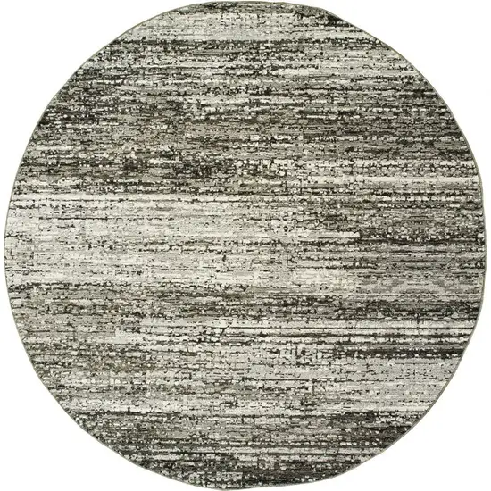 Round Ash and Slate Abstract Area Rug Photo 4