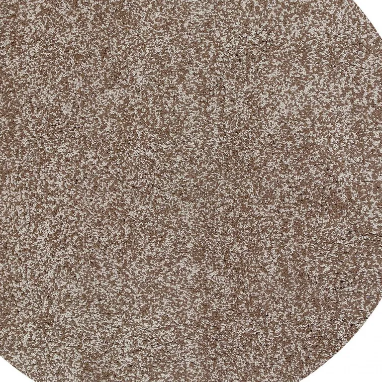 Round Beige Heather Plain Indoor Area Rug Photo 5