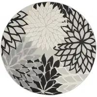 Photo of Round Black Gray White Indoor Outdoor Area Rug