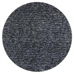 Photo of Round Black Heather Plain Indoor Area Rug