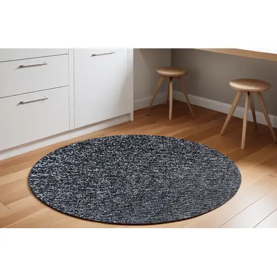 Black Heather Plain Indoor Area Rug Photo 1