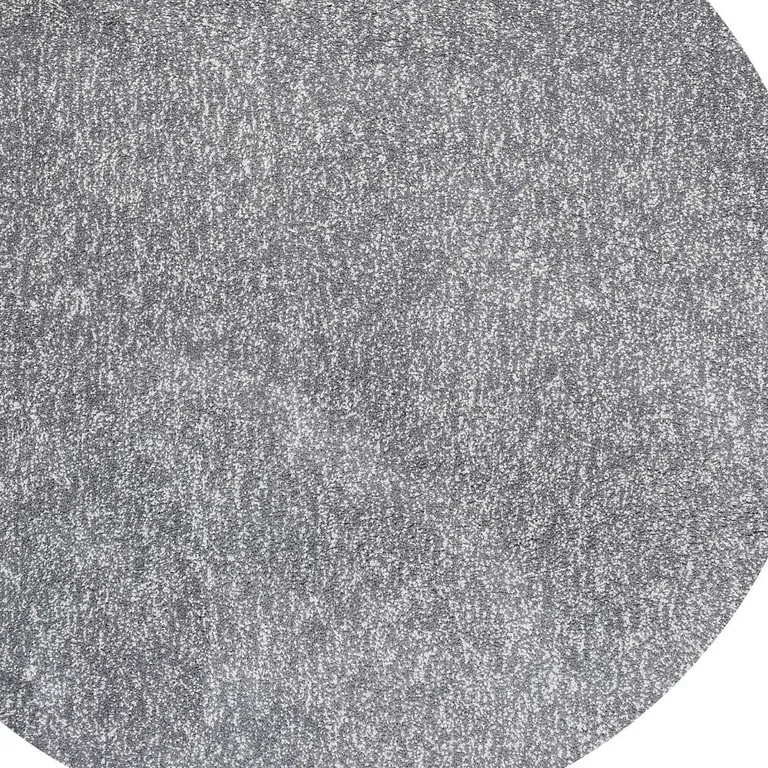 Round Grey Heather Plain Indoor Area Rug Photo 5