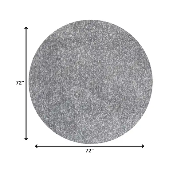 Round Grey Heather Plain Indoor Area Rug Photo 2