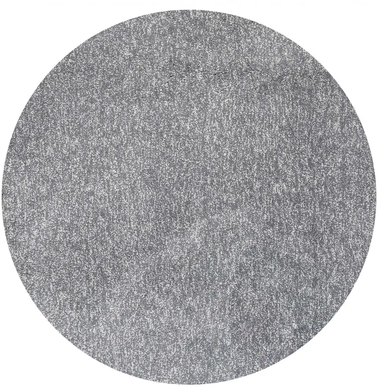 Round Grey Heather Plain Indoor Area Rug Photo 3