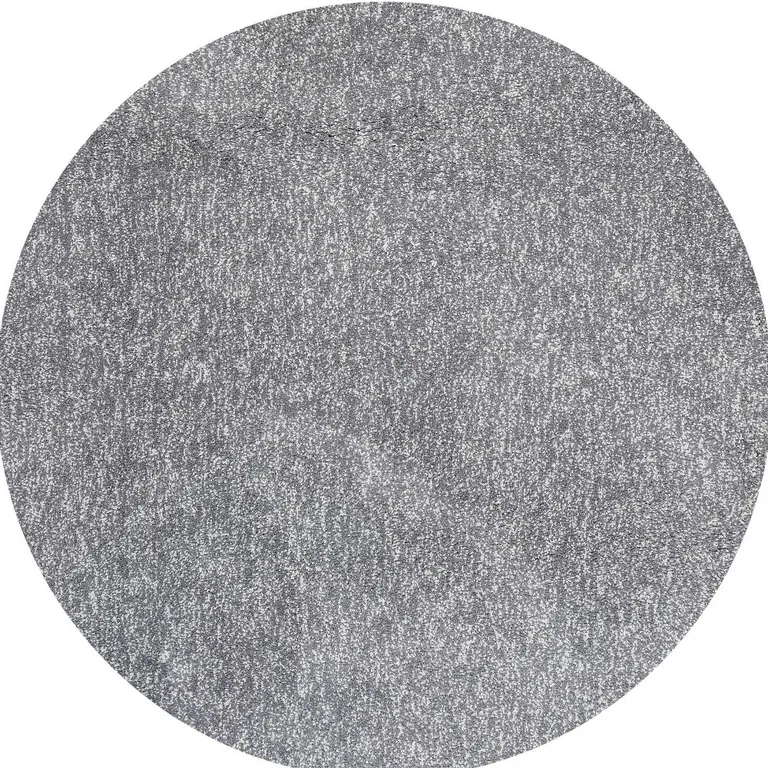 Round Grey Heather Plain Indoor Area Rug Photo 4