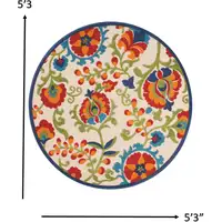 Photo of Round Mediterra Indoor Outdoor Area Rug