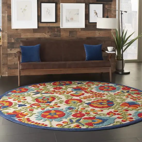 Round Mediterra Indoor Outdoor Area Rug Photo 8