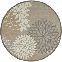 Photo of Round Natural and Gray Indoor Outdoor Area Rug