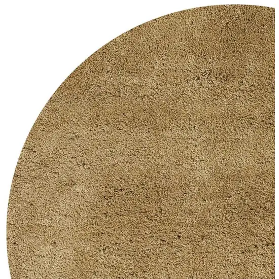 Round  Polyester Gold Area Rug Photo 2