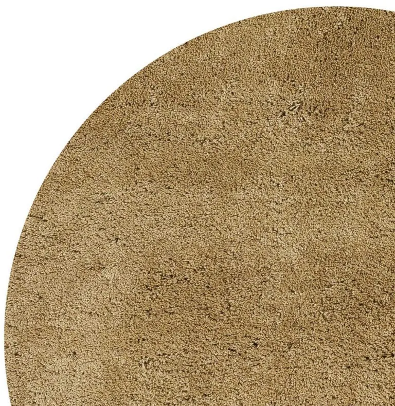 Round  Polyester Gold Area Rug Photo 2