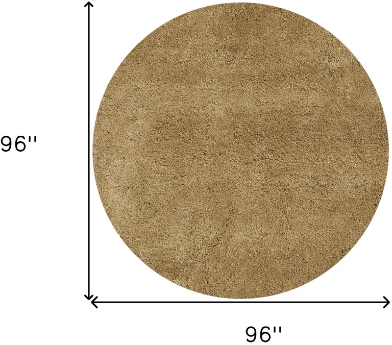 Round  Polyester Gold Area Rug Photo 5