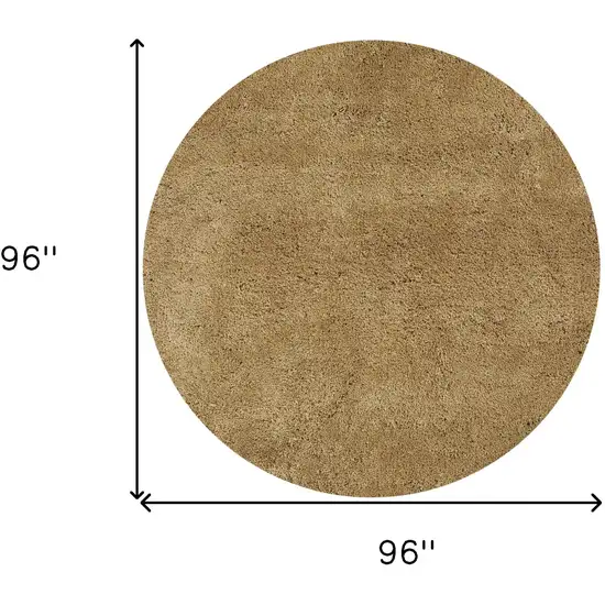 Round  Polyester Gold Area Rug Photo 5