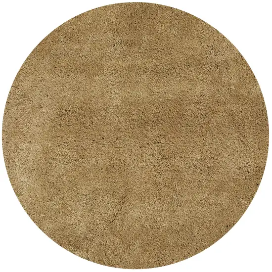 Round  Polyester Gold Area Rug Photo 1