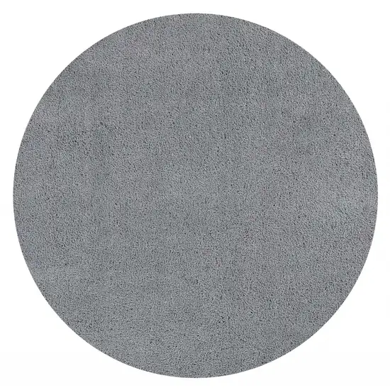 Round Polyester Grey Area Rug Photo 1