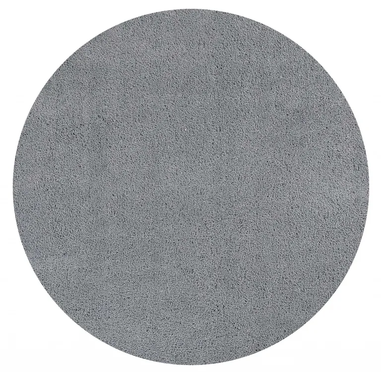 Round Polyester Grey Area Rug Photo 1