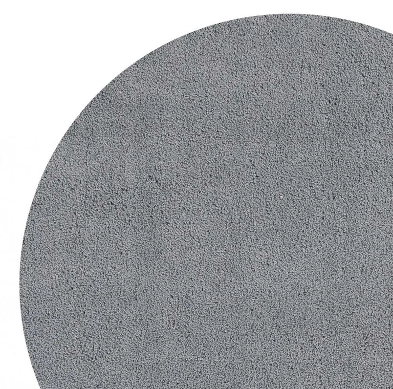 Round Polyester Grey Area Rug Photo 2