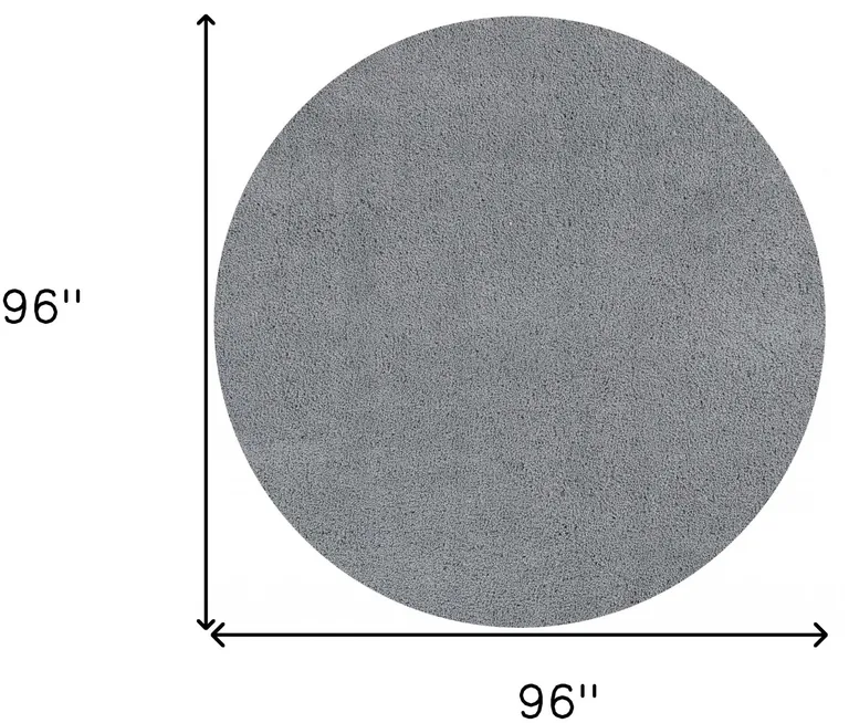 Round Polyester Grey Area Rug Photo 5