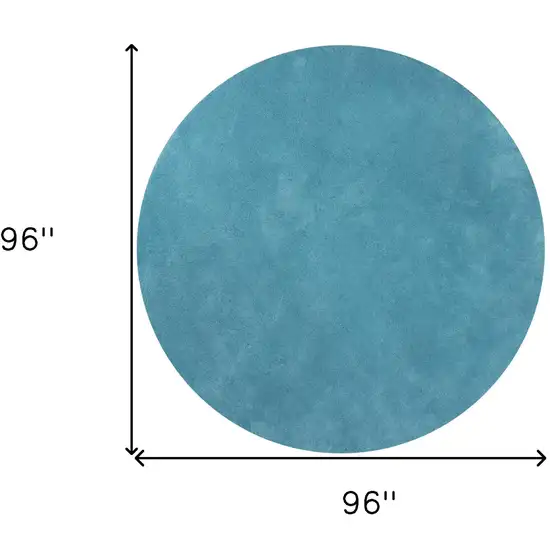 Round  Polyester Highlighter Blue Area Rug Photo 4