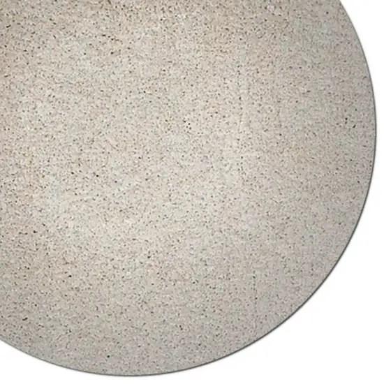 Round  Polyester Ivory  Area Rug Photo 5