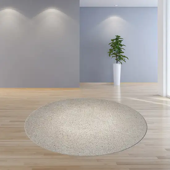 Round  Polyester Ivory  Area Rug Photo 6