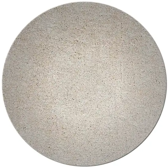 Round  Polyester Ivory  Area Rug Photo 1