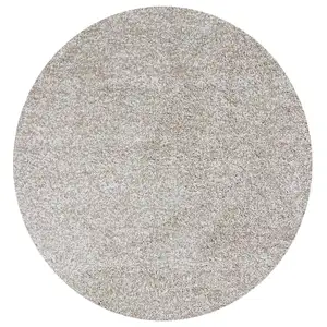 Photo of Round  Polyester Ivory  Heather Area Rug