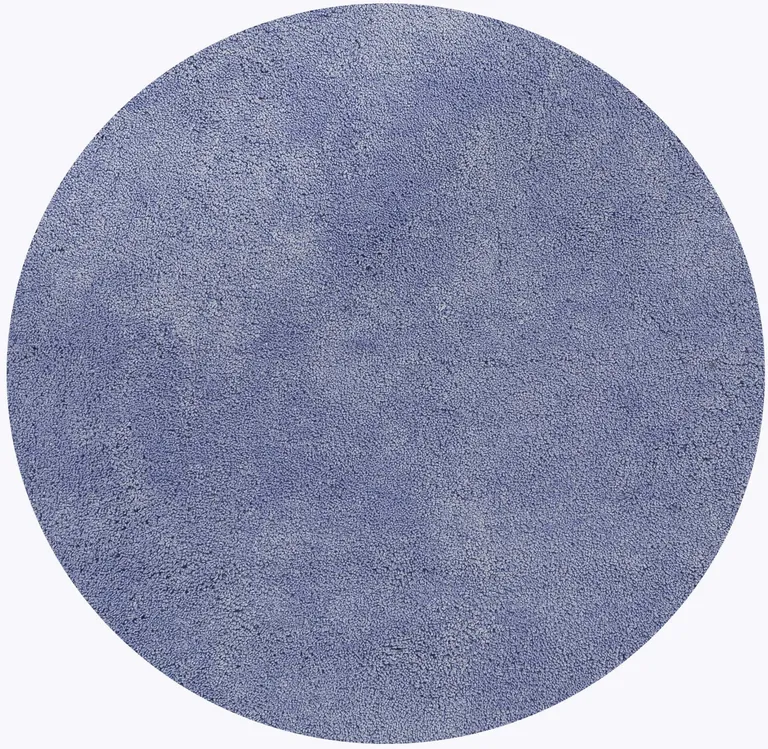 Round  Polyester Purple Area Rug Photo 1