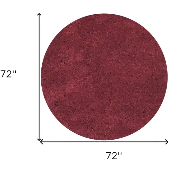 Round  Polyester Red Area Rug Photo 7