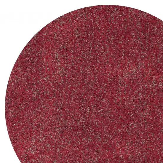 Round  Polyester Red Heather Area Rug Photo 2